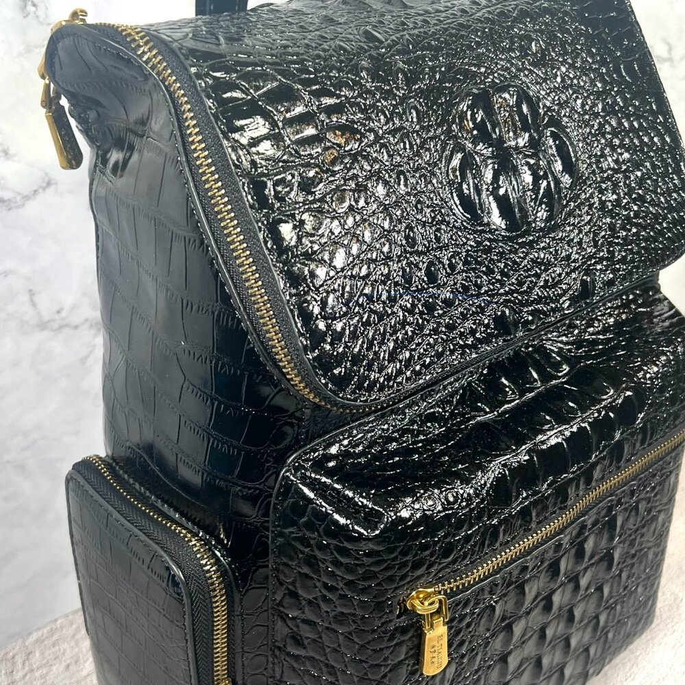 BL.Tiannu Leather Crocodile Backpack with Suede Interior - Picture 4 of 7